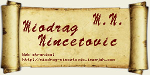 Miodrag Ninčetović vizit kartica